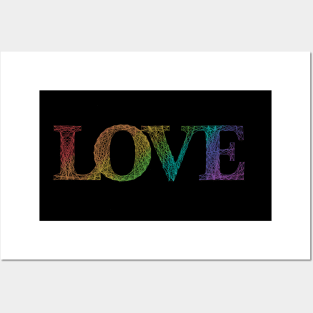 Love geometric lines rainbow Posters and Art